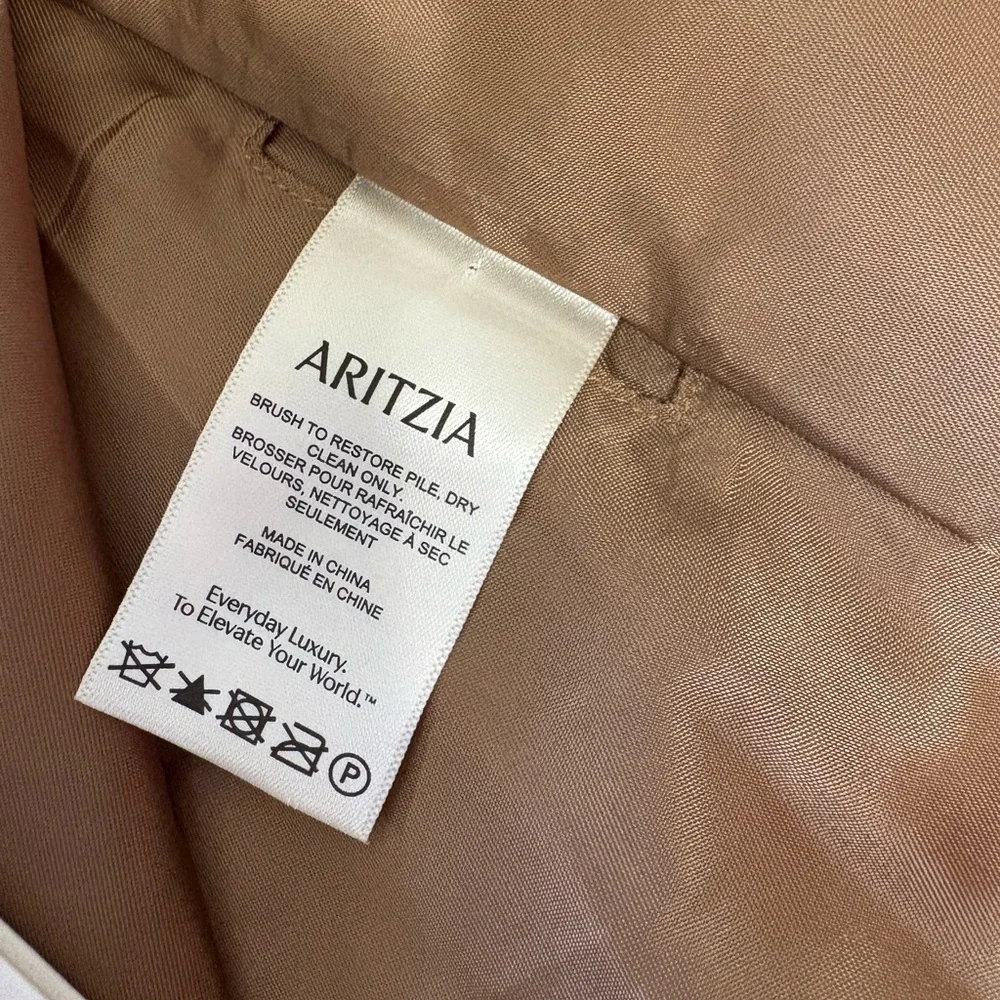 Aritzia Sunday Best Dulce Coat Polished Real Faux Fur In Tan - Picture 11 of 14